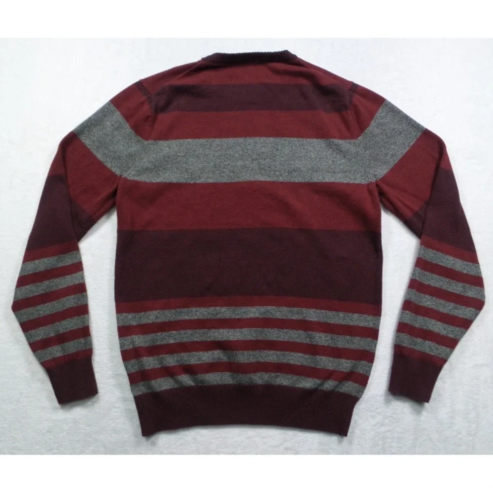 Levis Sweater Mens Size Small Red Striped Bent Crew Pullover‎ Stretch